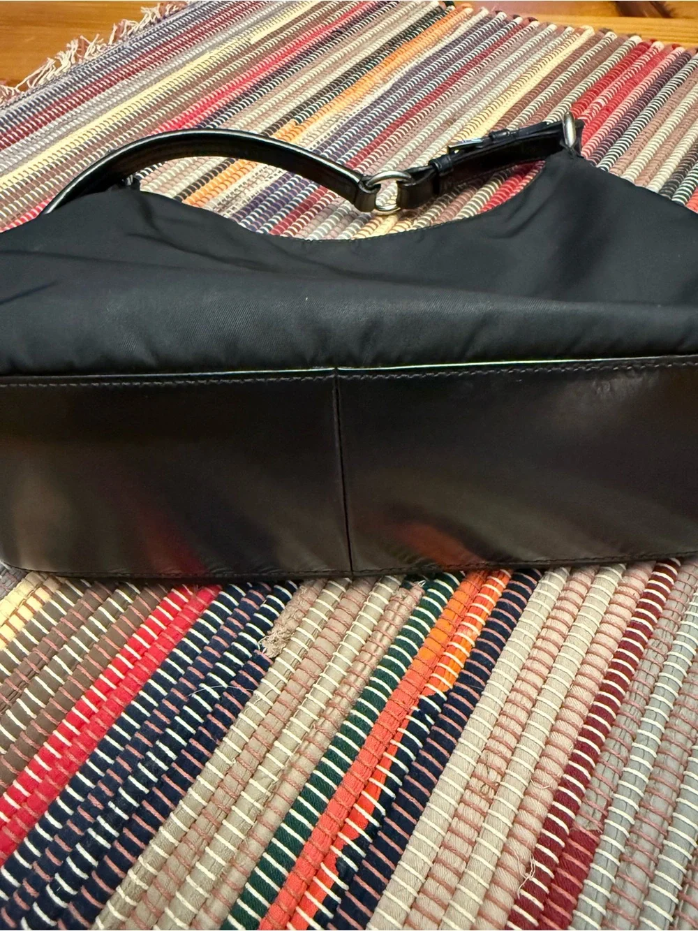 Prada Black Re-Nylon Shoulder Bag with Logo Plaque